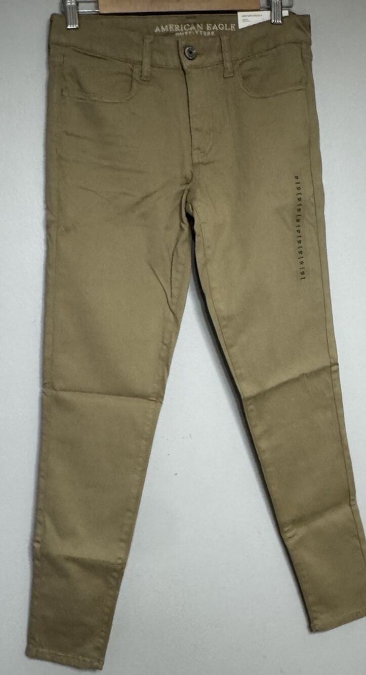 American Eagle Pants Women’s 10 Long Jegging Khaki Super Stretch Low Rise Chino